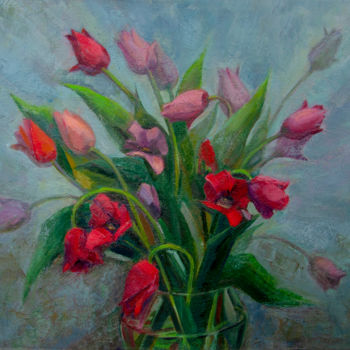 "Bouquet of red scar…" başlıklı Tablo Irina Kuzina tarafından, Orijinal sanat, Petrol