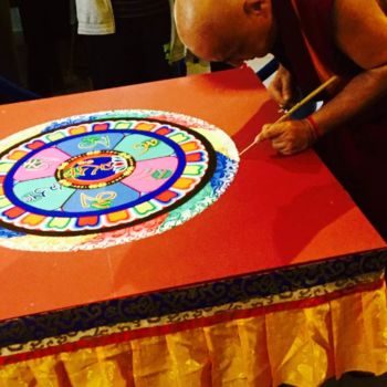 Fotografie getiteld "Mandala du Lama" door Kirlian, Origineel Kunstwerk, Niet gemanipuleerde fotografie