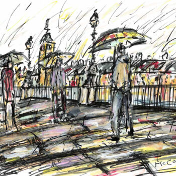 Drawing titled "Rainy Day, South Ba…" by Kirstin Mccoy, Original Artwork, Acrylic