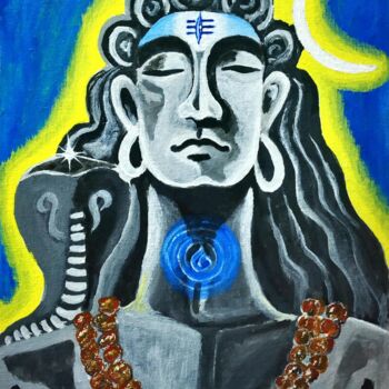 Pintura titulada "Adiyogi" por Kishore Bishoi, Obra de arte original, Acrílico