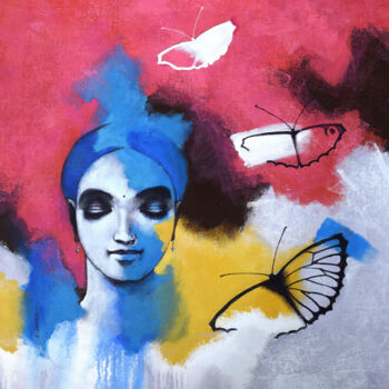 Pittura intitolato "Freedom of Beauty_21" da Kishore Pratim Biswas, Opera d'arte originale, Acrilico