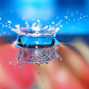 Photography titled "splash water drop c…" by Klaus Vartzbed, Original Artwork