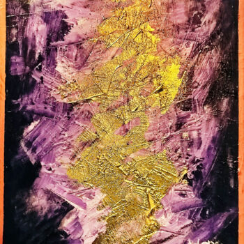 Картина под названием "GoldenLilac No.2024…" - Klc, Подлинное произведение искусства, Акрил Установлен на Деревянная рама дл…