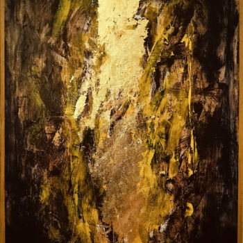 Картина под названием "GoldenHazel No.2024…" - Klc, Подлинное произведение искусства, Акрил Установлен на Деревянная рама дл…