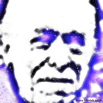 Digital Arts titled "BUKOWSKI IN BLUE 1" by Koen Vlerick, Original Artwork