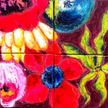 Painting titled "Flower power  5" by Koki, Original Artwork