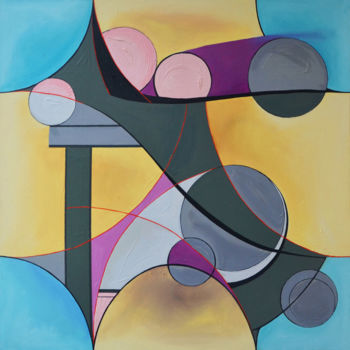 Painting titled "∞ Infinity. Composi…" by Zhanna Kondratenko, Original Artwork, Oil Mounted on Wood Stretcher frame