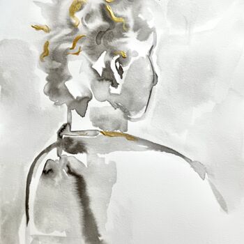 Dibujo titulada "Self-portrait #3" por Konstantin Lakstigal, Obra de arte original, Tinta