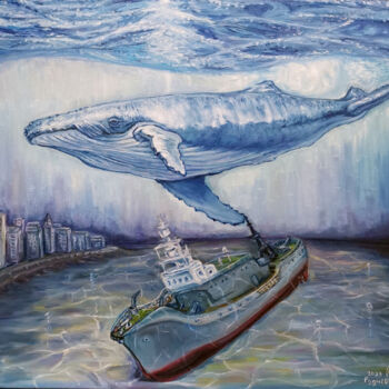 Peinture intitulée "Whale will prevail…" par Konstantin Rudnev, Œuvre d'art originale, Huile