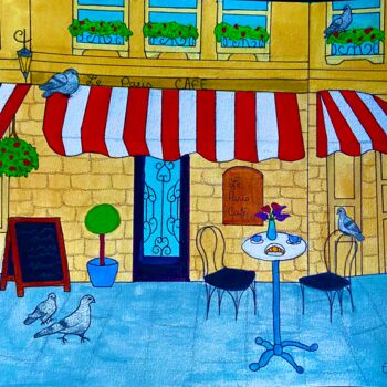 Peinture intitulée "Le Paris Café" par Evangelina, Œuvre d'art originale, Acrylique