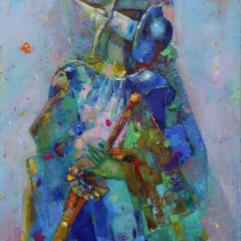 Painting titled "sad knight Don Quix…" by Konstantinos Efimidis, Original Artwork, Oil