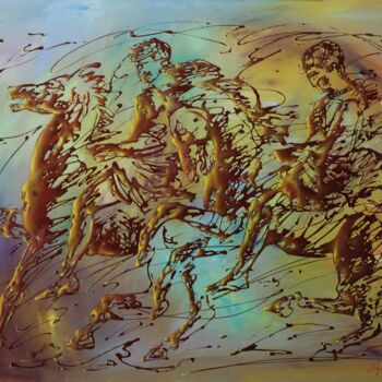 绘画 标题为“Horsemen” 由Konstantinos Efimidis, 原创艺术品, 油