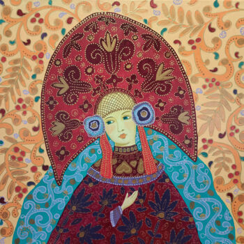 Peinture intitulée "Осенняя сказка" par Svetlana Konstantinova, Œuvre d'art originale, Acrylique