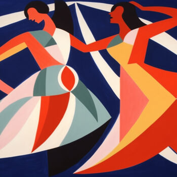Schilderij getiteld "Dancers 2" door Kosta Morr, Origineel Kunstwerk, Acryl