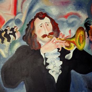 Painting titled "Trumpeter" by Kostenko Luba, Original Artwork