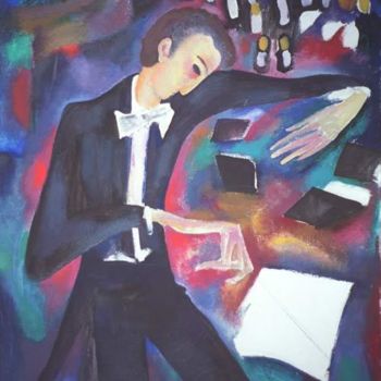 Painting titled "Conductor Juri Temi…" by Kostenko Luba, Original Artwork