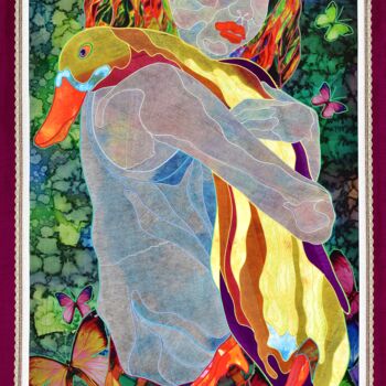 Textielkunst getiteld "Vikki" door Kostyantin Malginov, Origineel Kunstwerk, Tapijtwerk