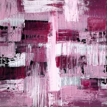 Картина под названием "Pink" - Kot, Подлинное произведение искусства, Акрил Установлен на Деревянная рама для носилок