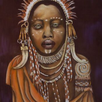 Peinture intitulée "Tribal" par Kpbc, Œuvre d'art originale, Pastel