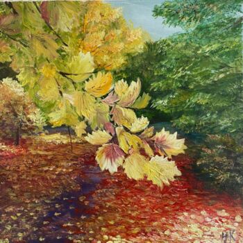 Schilderij getiteld "Autumn is the secon…" door Nina Fedotova, Origineel Kunstwerk, Olie