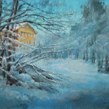 Painting titled "Winter in the park" by Mark Kremer, Original Artwork