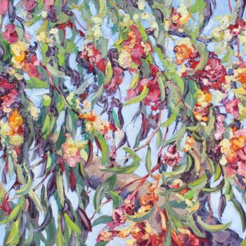 Peinture intitulée "Gum Tree Blossoms" par Kristen Olson Stone, Œuvre d'art originale, Huile