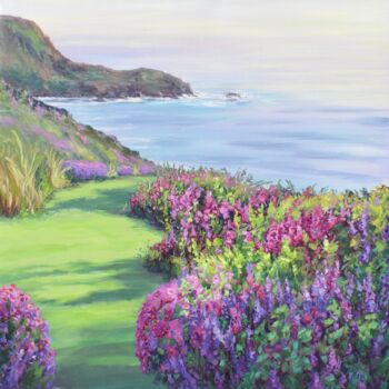 Peinture intitulée "Seaside Garden" par Kristen Olson Stone, Œuvre d'art originale, Huile