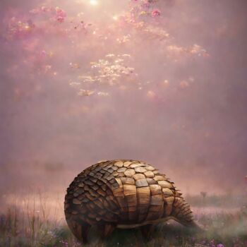 Digital Arts titled "Wooden armadillo in…" by Kristi Bell, Original Artwork, Photo Montage
