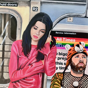 Ζωγραφική με τίτλο "The Subway" από Kristin Voss, Αυθεντικά έργα τέχνης, Ακρυλικό