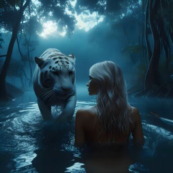 Digital Arts titled "JUNGLE SPIRIT" by Kristina Maliuta, Original Artwork, AI generated image