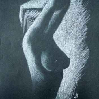 Drawing titled "Effrontée" by Krystyna Le Rudulier, Original Artwork, Pencil