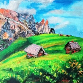 Pintura intitulada "Tyrol Północy" por Krystyna Mościszko, Obras de arte originais, Acrílico