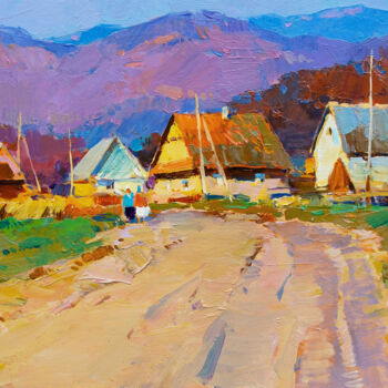 Painting titled "Morning in a Carpat…" by Aleksander Kryushyn, Original Artwork, Oil