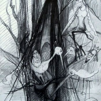 Drawing titled "Przyszli spodziewan…" by Krzysztof Lozowski, Original Artwork