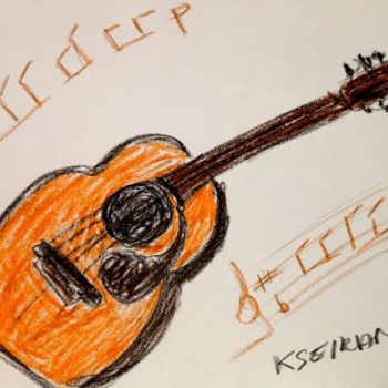 "Guitare classique" başlıklı Tablo Kseiran tarafından, Orijinal sanat, Petrol