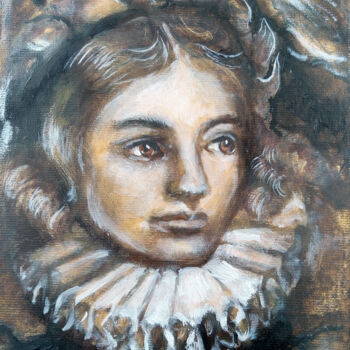 Malerei mit dem Titel "Portrait of Romeo" von Kselma Randvald, Original-Kunstwerk, Öl