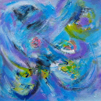 Malarstwo zatytułowany „Air flow. Abstract…” autorstwa Ksenia Tsyganyuk, Oryginalna praca, Akryl Zamontowany na Drewniana ra…