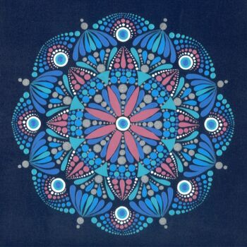 Painting titled "Mandala Protection" by Kseniia Makliuchenko, Original Artwork, Acrylic