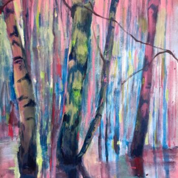 Malerei mit dem Titel "Neon Swamp" von Kseniya Kozhakhanova, Original-Kunstwerk, Öl