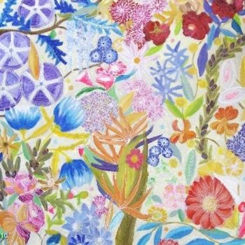 「FLEURISSIMO」というタイトルの絵画 Kukyによって, オリジナルのアートワーク, オイル