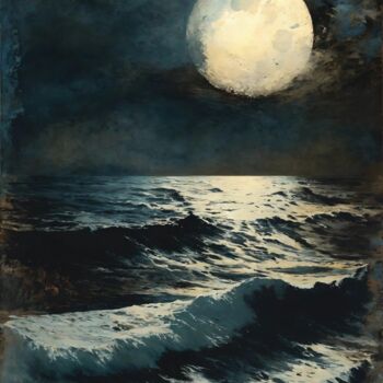 "Moonlit #1" başlıklı Dijital Sanat Kyozai tarafından, Orijinal sanat, AI tarafından oluşturulan görüntü