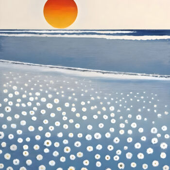 Digitale Kunst mit dem Titel "Sun over the sea, m…" von Kyozai, Original-Kunstwerk, KI-generiertes Bild