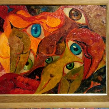 Painting titled "Abstract women" by Kyrylo Bondarenko, Original Artwork, Oil