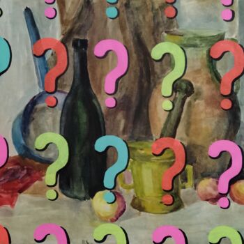 Pittura intitolato "Question mark" da Kyrylo Bondarenko, Opera d'arte originale, Acquarello
