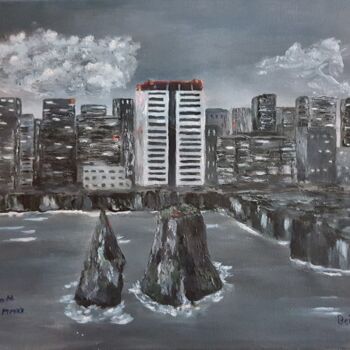 Pintura titulada "Beirut, City by the…" por L'Orientaliste, Obra de arte original, Acrílico