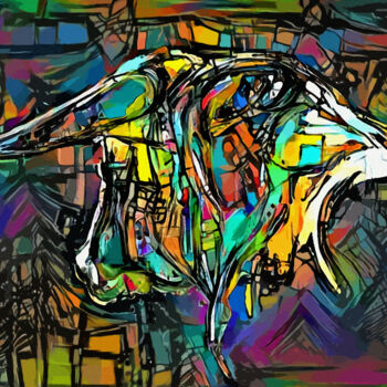 Artes digitais intitulada "La sombra del toro…" por L.Roche, Obras de arte originais, Trabalho Digital 2D