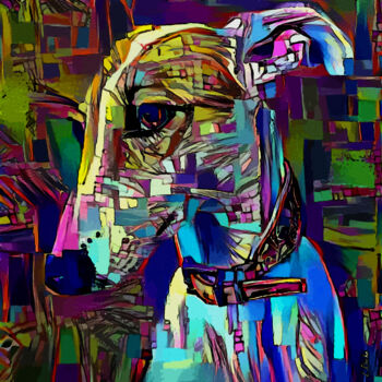 Digitale Kunst mit dem Titel "Lily, dog" von L.Roche, Original-Kunstwerk, Acryl