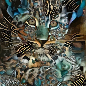 Digital Arts titled "Zambar, tiger" by L.Roche, Original Artwork, Acrylic