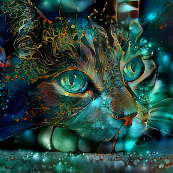 Digital Arts titled "Karel, cat" by L.Roche, Original Artwork, Ink