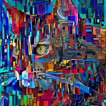 "Citycat" başlıklı Dijital Sanat L.Roche tarafından, Orijinal sanat, Akrilik